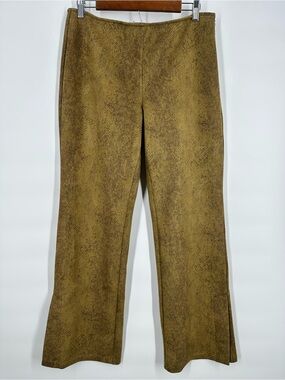 URBAN OUTFITTERS Vivica Velveteen Flared Pants Snake Olive Green Pattern Vintage